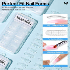 Morovan forms clipped on finger for stable curing and clean edges