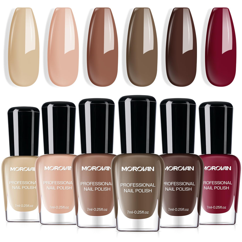 Morovan front packaging showing nine brown shades and gift-ready box benefit