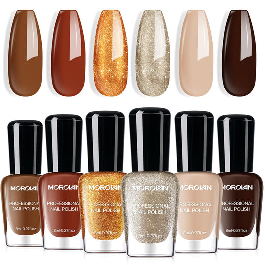 Morovan front packaging showing the six fall polish colors and gifting appeal