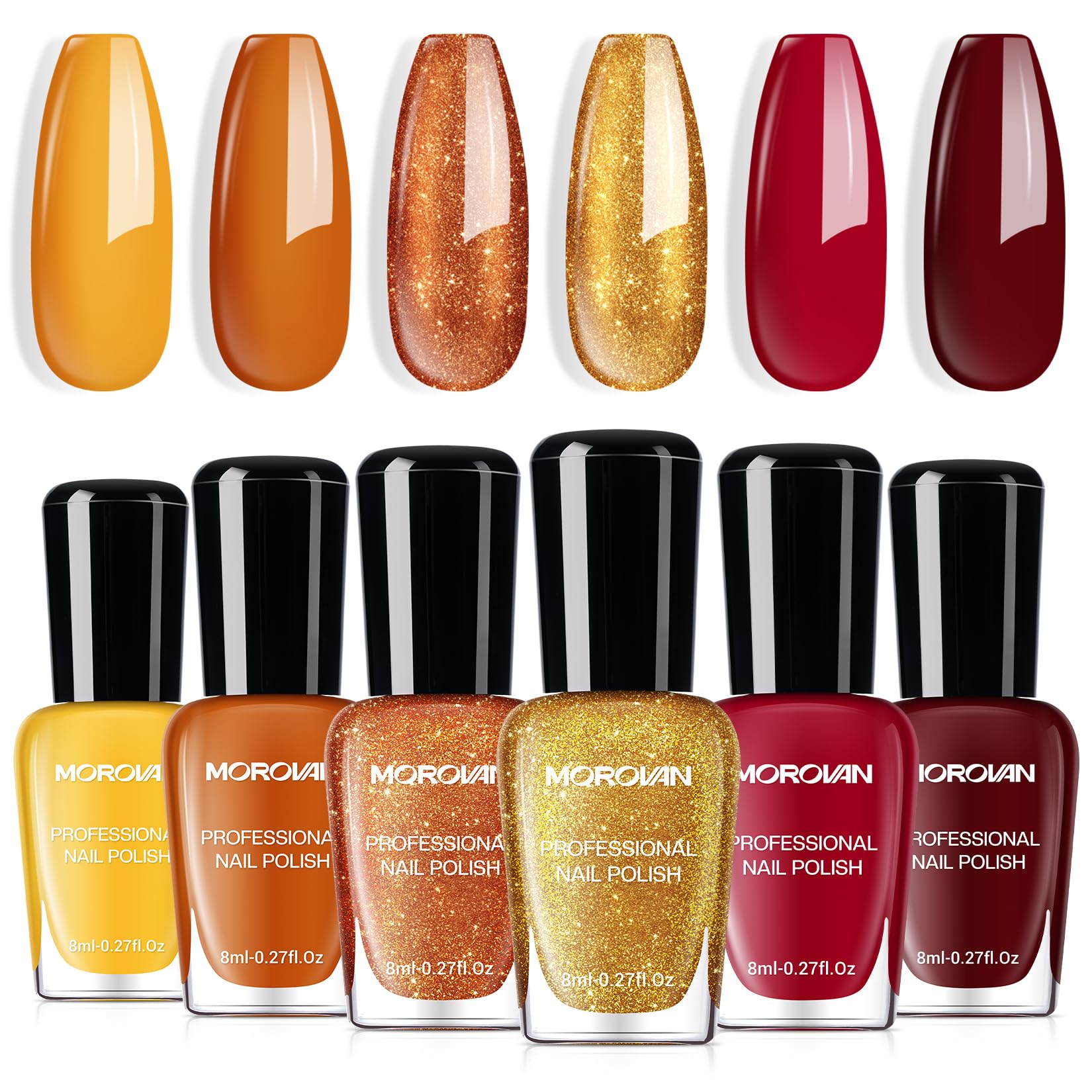 Morovan front packaging showing six autumn shades and gift-ready box