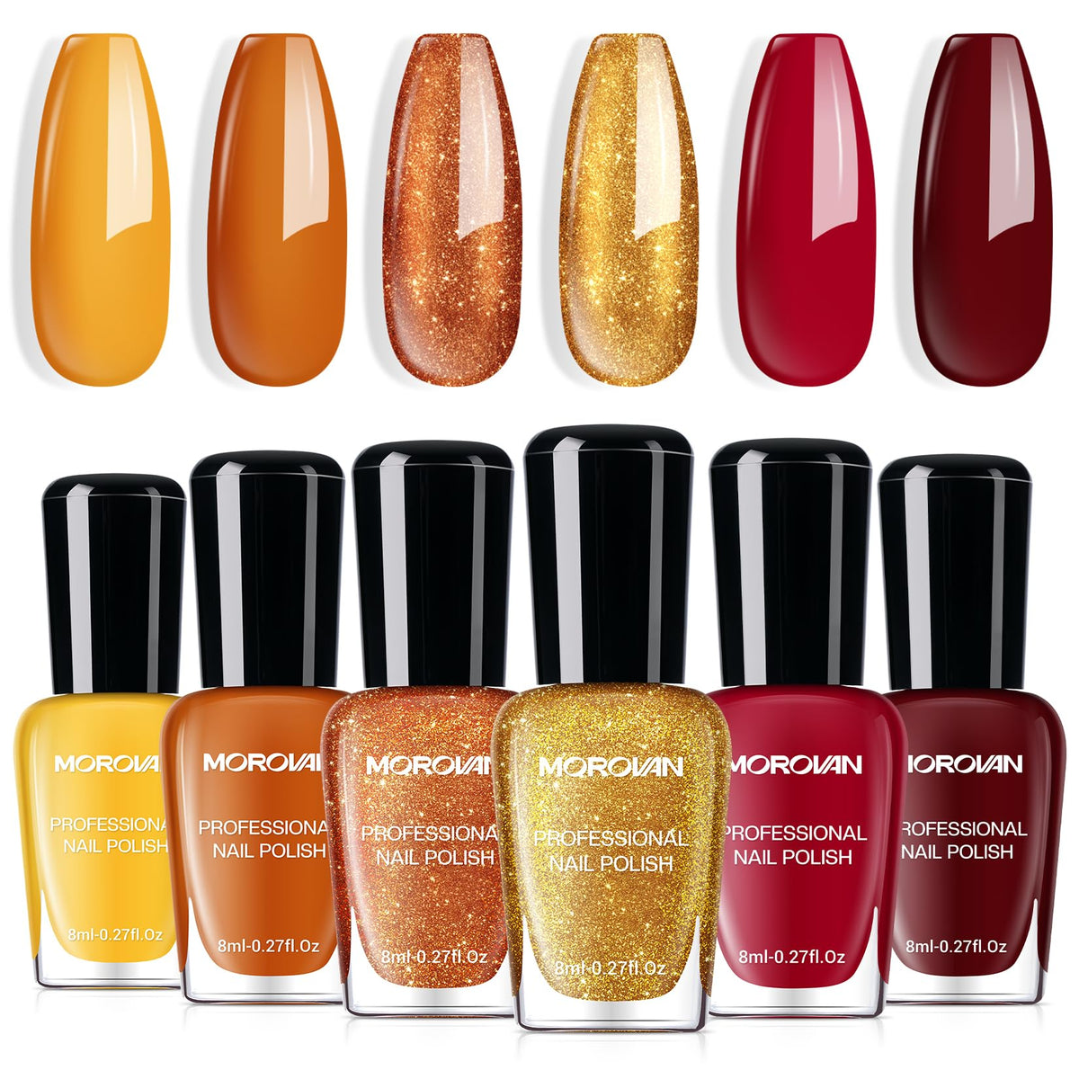 Morovan front packaging showing six autumn shades and gift-ready box