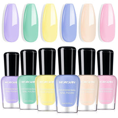 Morovan front packaging showing eight pastel bottles and gift-ready palette benefit