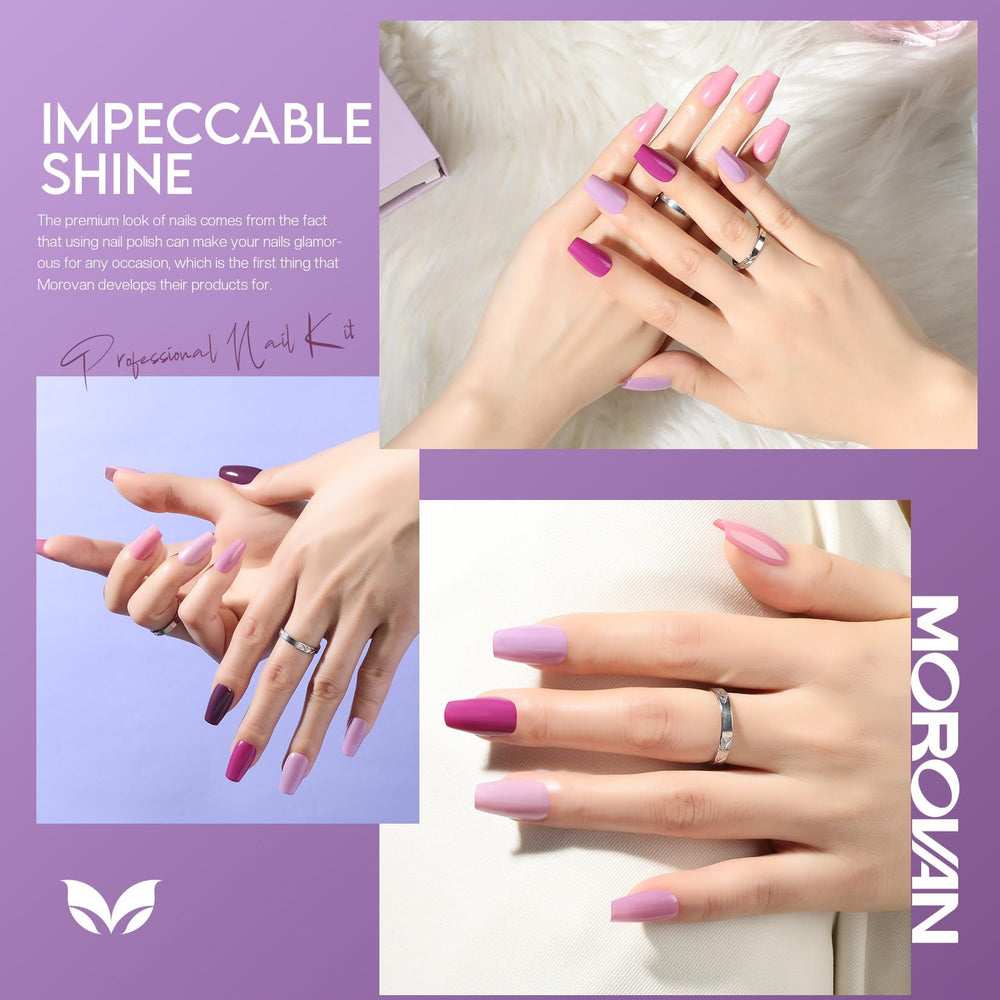 Morovan glossy finish detail highlighting shine and salon-like polish result