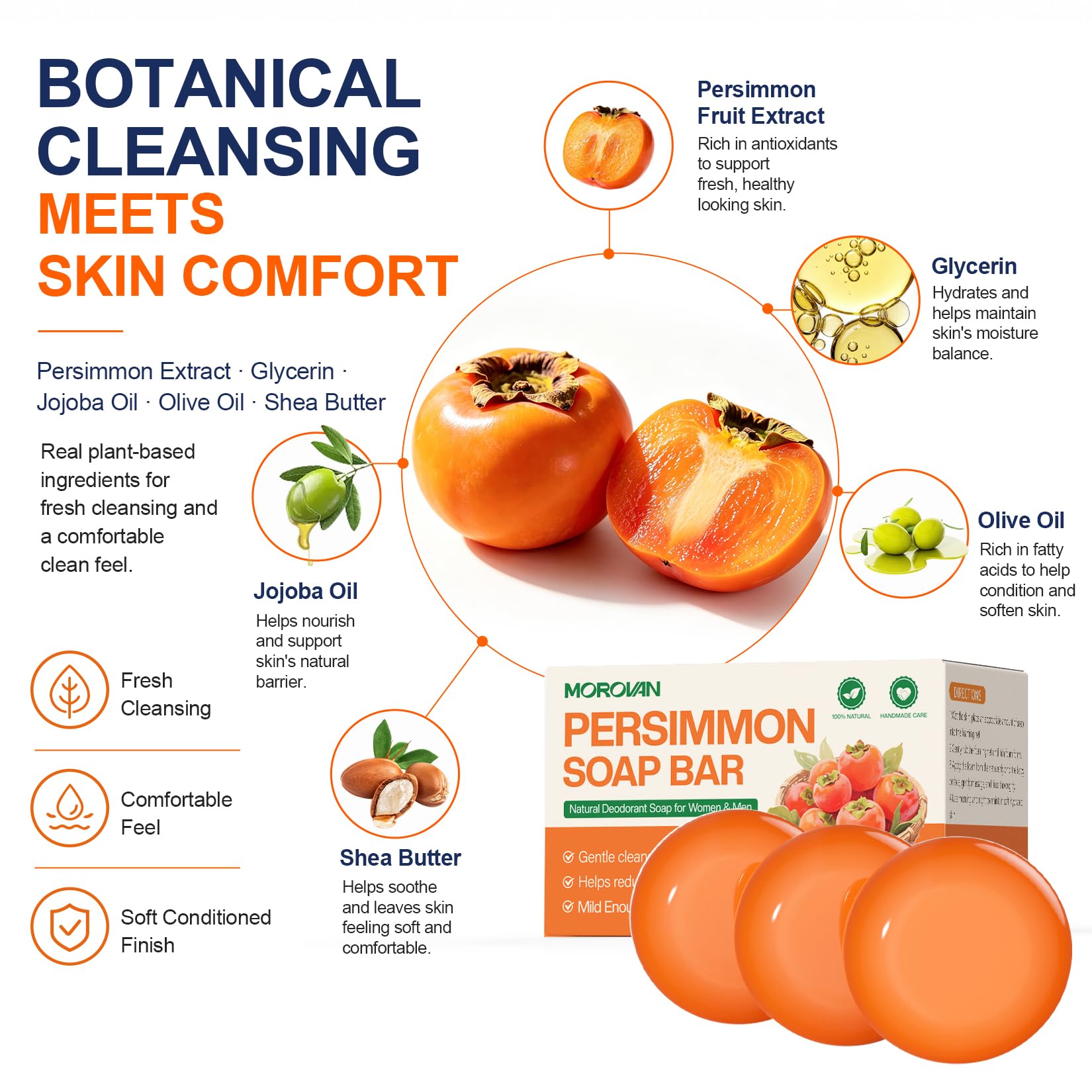 Morovan persimmon ingredient display highlighting natural deodorizing benefit