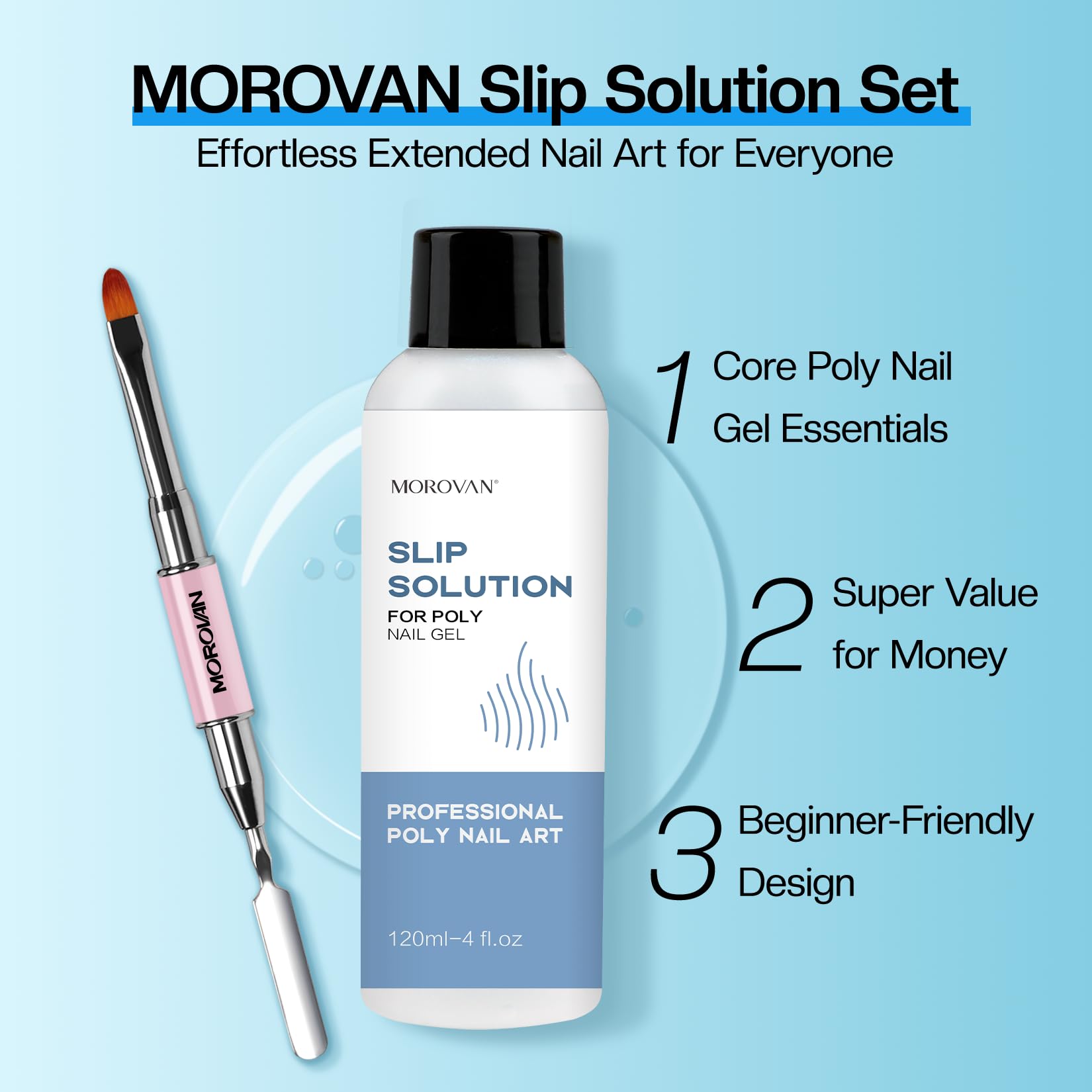 Morovan label and ingredients closeup indicating mild formula and safe use