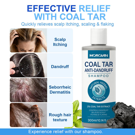 Morovan label close-up highlighting 2% coal tar active ingredient benefit