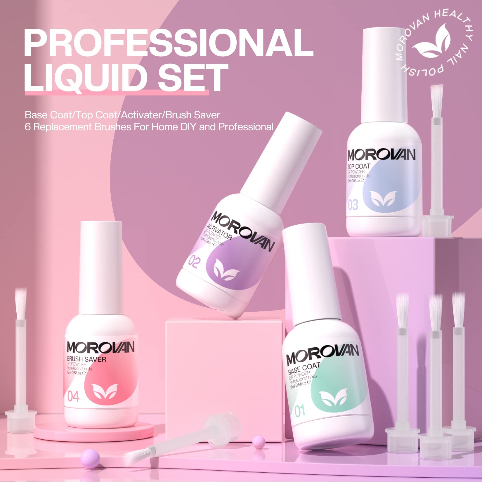 Morovan lifestyle manicure image of finished nails showing durable salon-style gloss