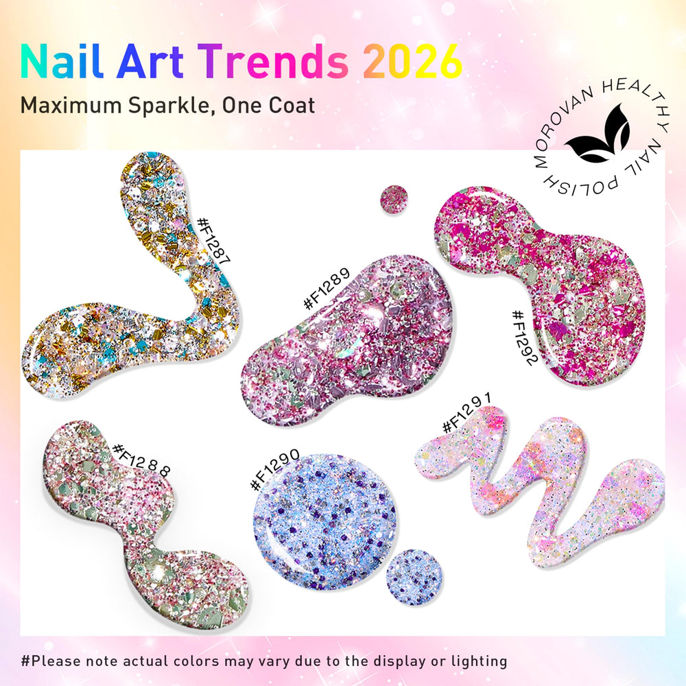 Morovan manicure before and after transformation showcasing instant confetti upgrade
