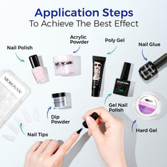 Morovan nail technician applying product for stronger manicure bond