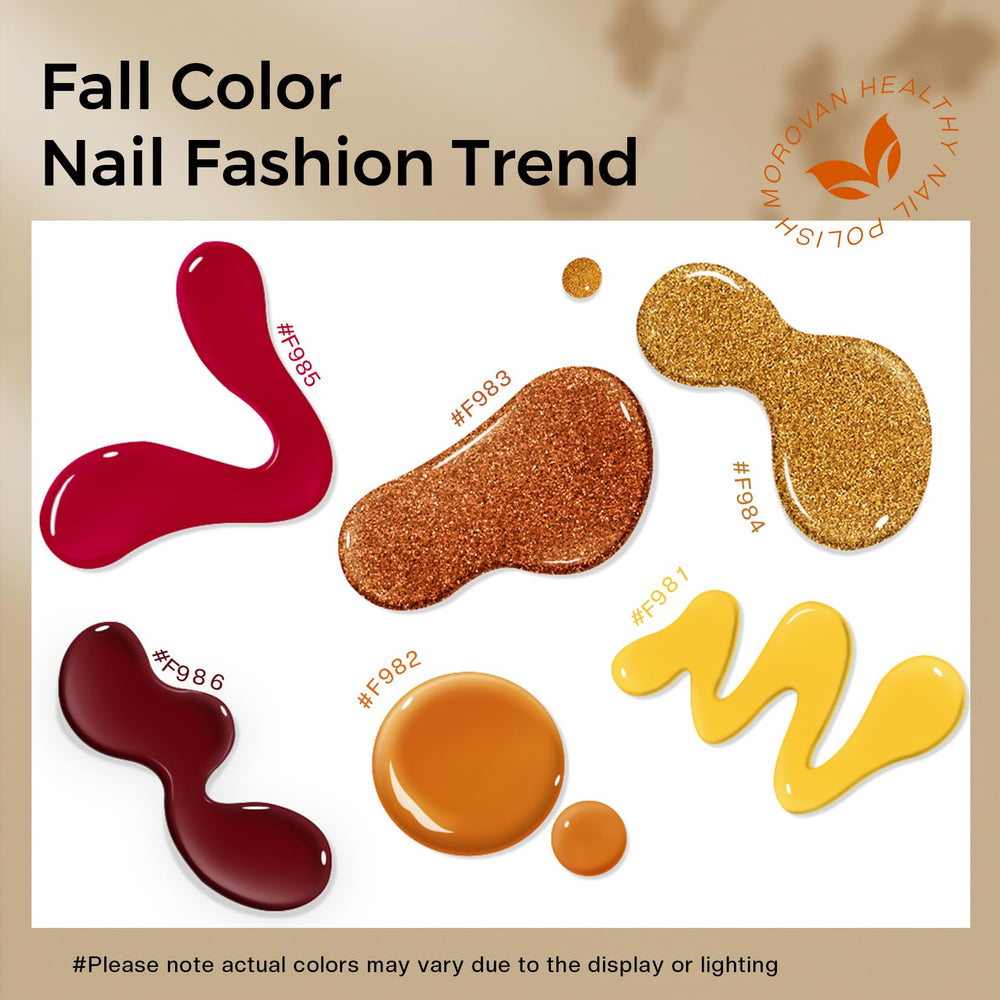 Morovan six shades flat lay illustrating warm pumpkin and burnt orange tones