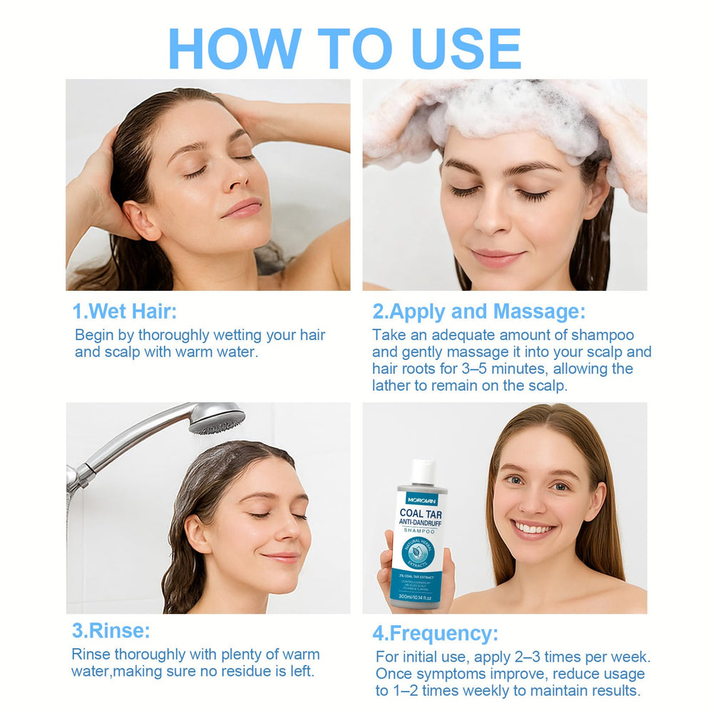 Morovan shampoo being massaged into scalp showing targeted treatment benefit