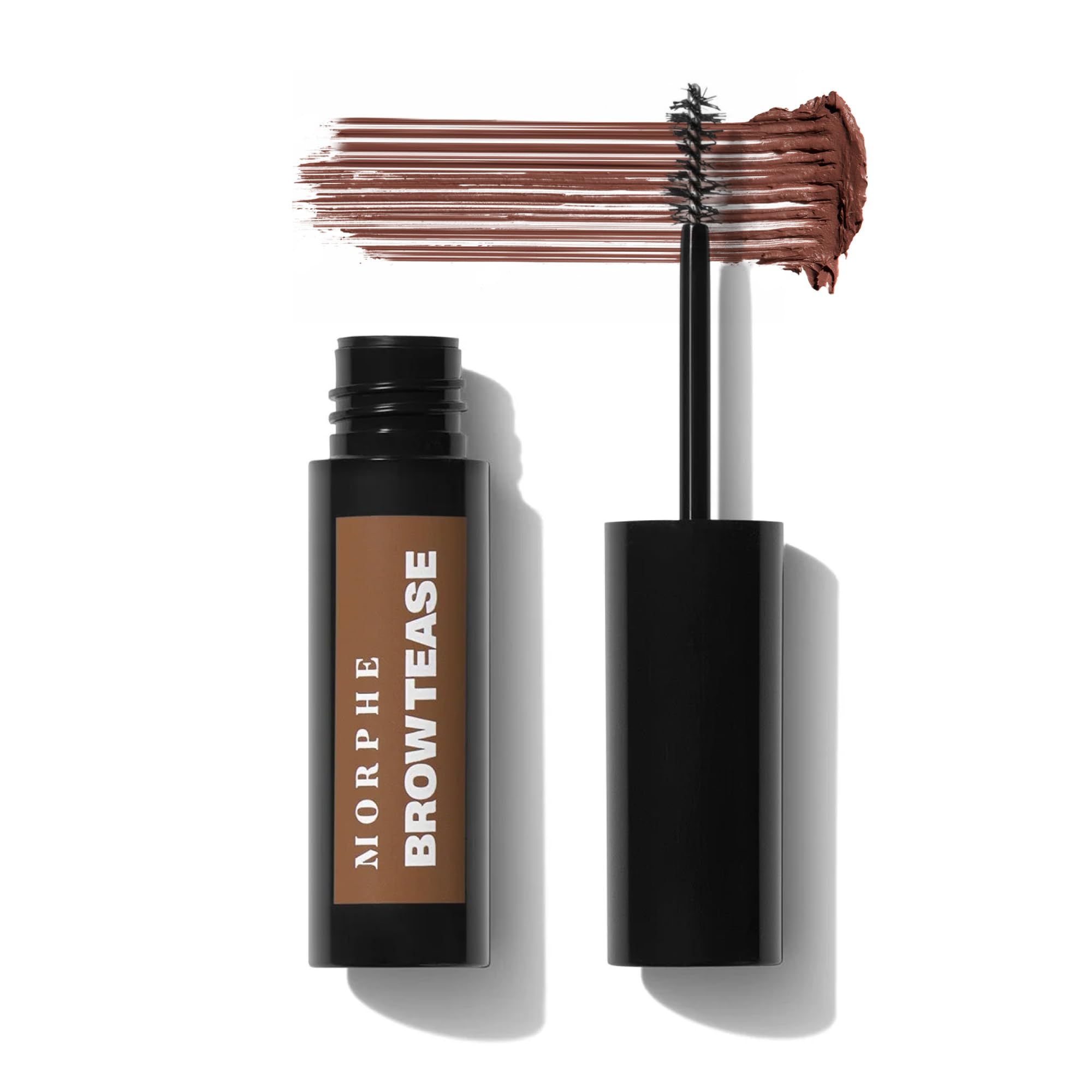 MORPHE front packaging of Brow Tease showing Almond shade and benefits