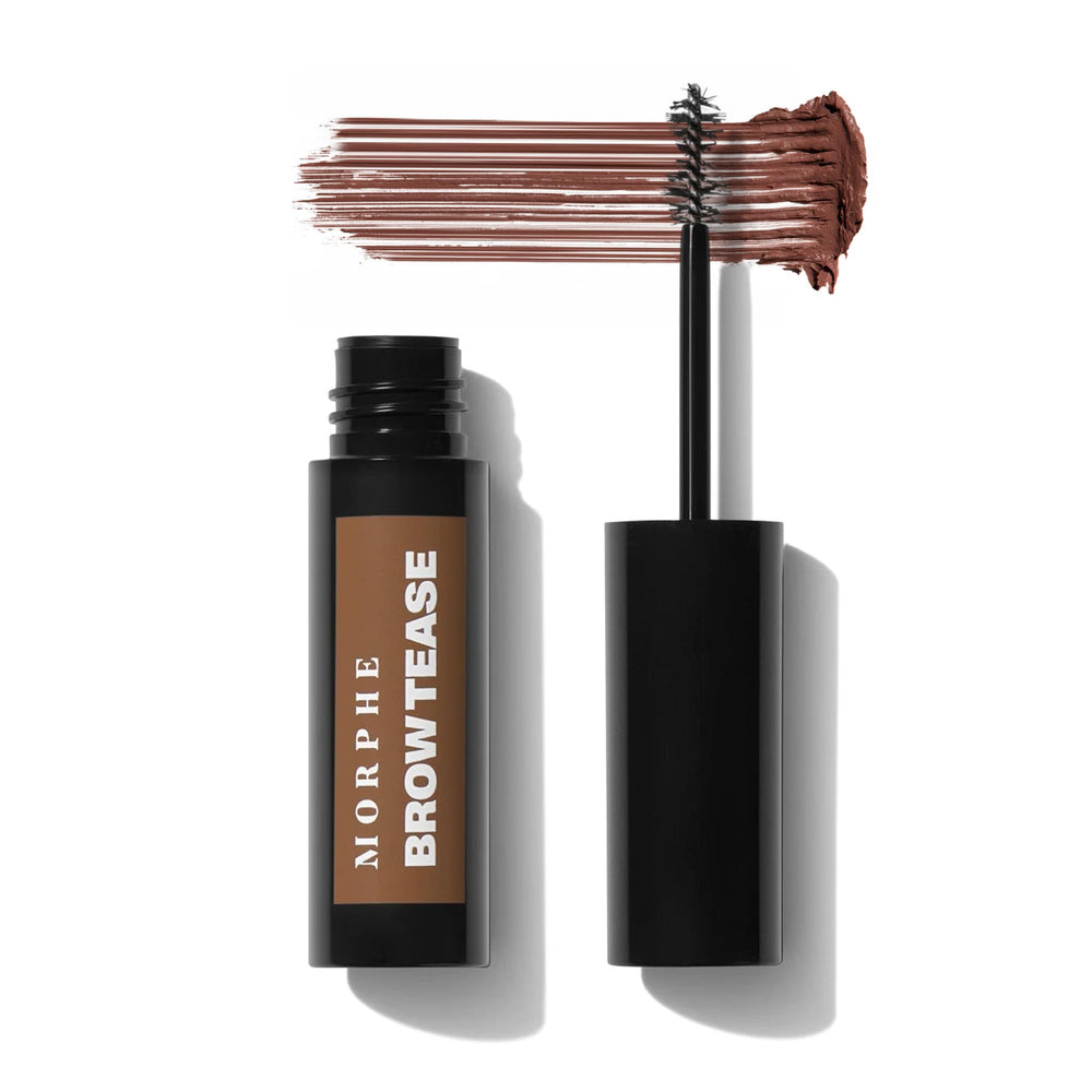 MORPHE front packaging of Brow Tease showing Almond shade and benefits