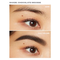 Morphe model applying mousse for lifted, natural-looking brows