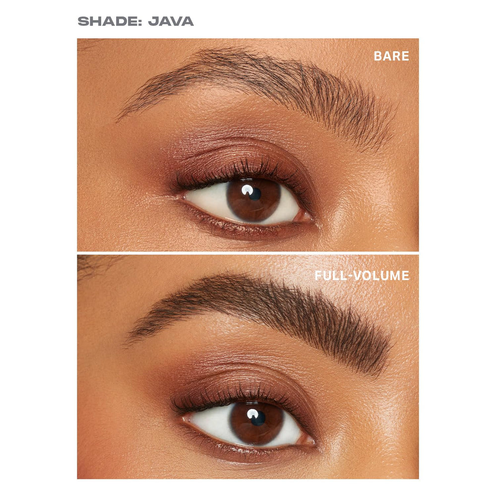 Morphe Brow Tease tube next to hand for scale and portability benefit