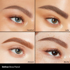 MORPHE pencil held in hand to show size for travel and easy application