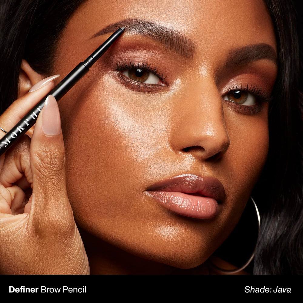 MORPHE lifestyle image applying pencil to brows for quick polished results