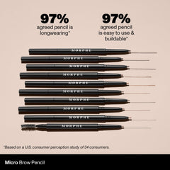MORPHE pencil tucked in a makeup bag highlighting travel-ready convenience benefit