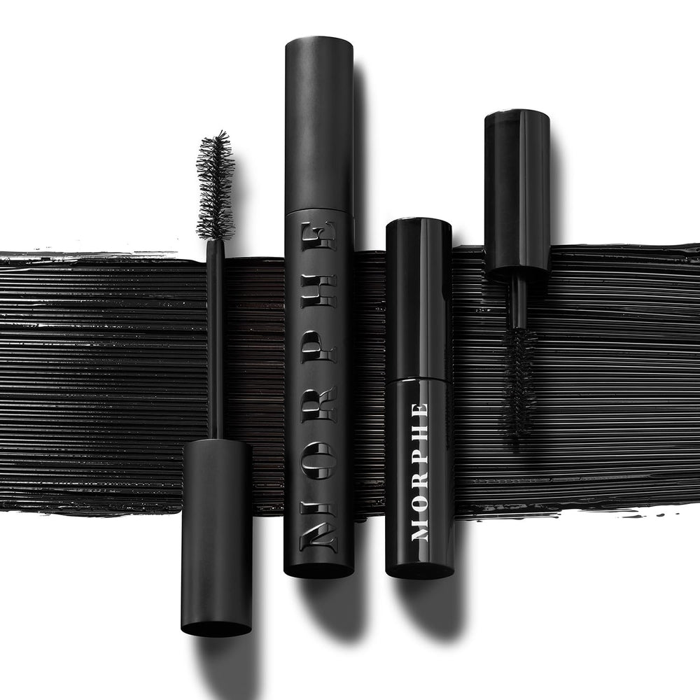 Model applying Morphe Make It Big showing lifted lashes and instant volume benefit