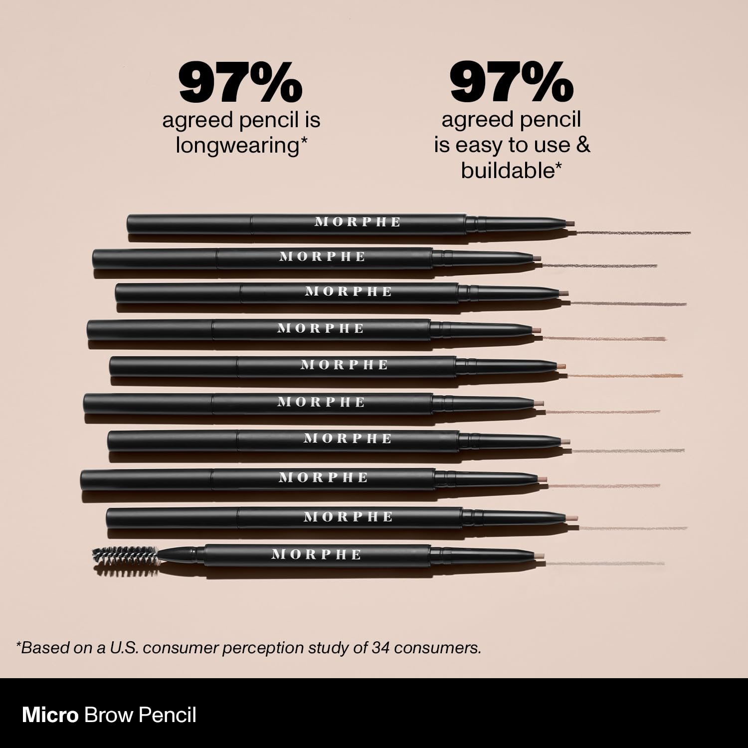 MORPHE application on model showing defined yet soft brows benefit