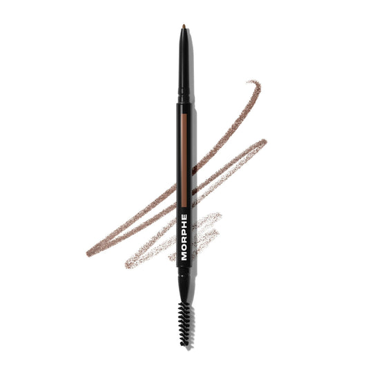 MORPHE micro dual pencil front packaging showing compact dual-ended design and portability