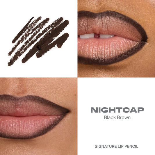 MORPHE pencil tip close-up showing creamy Nightcap texture for smooth glide