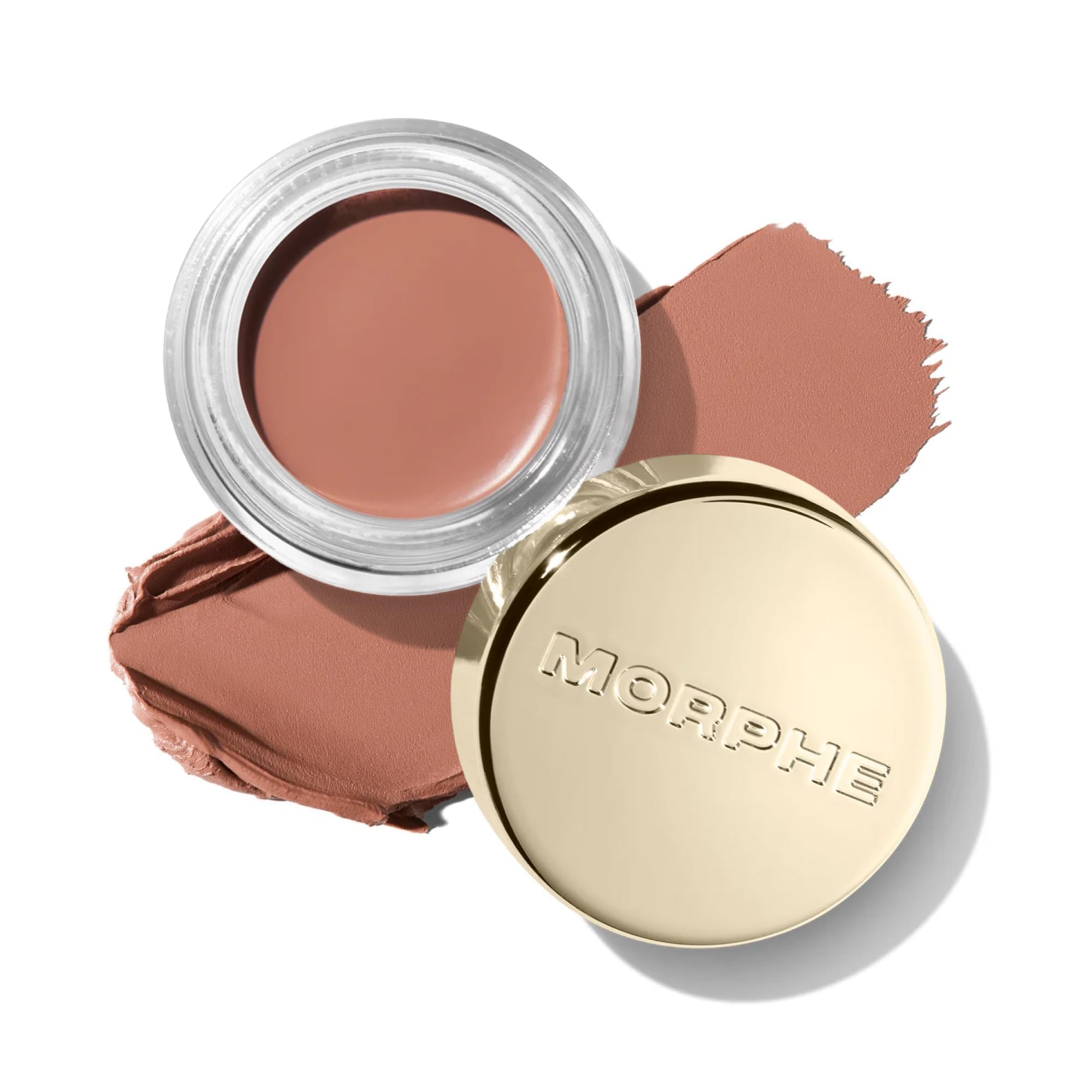 MORPHE jar front view showing Melody shade and compact packaging benefits long wear