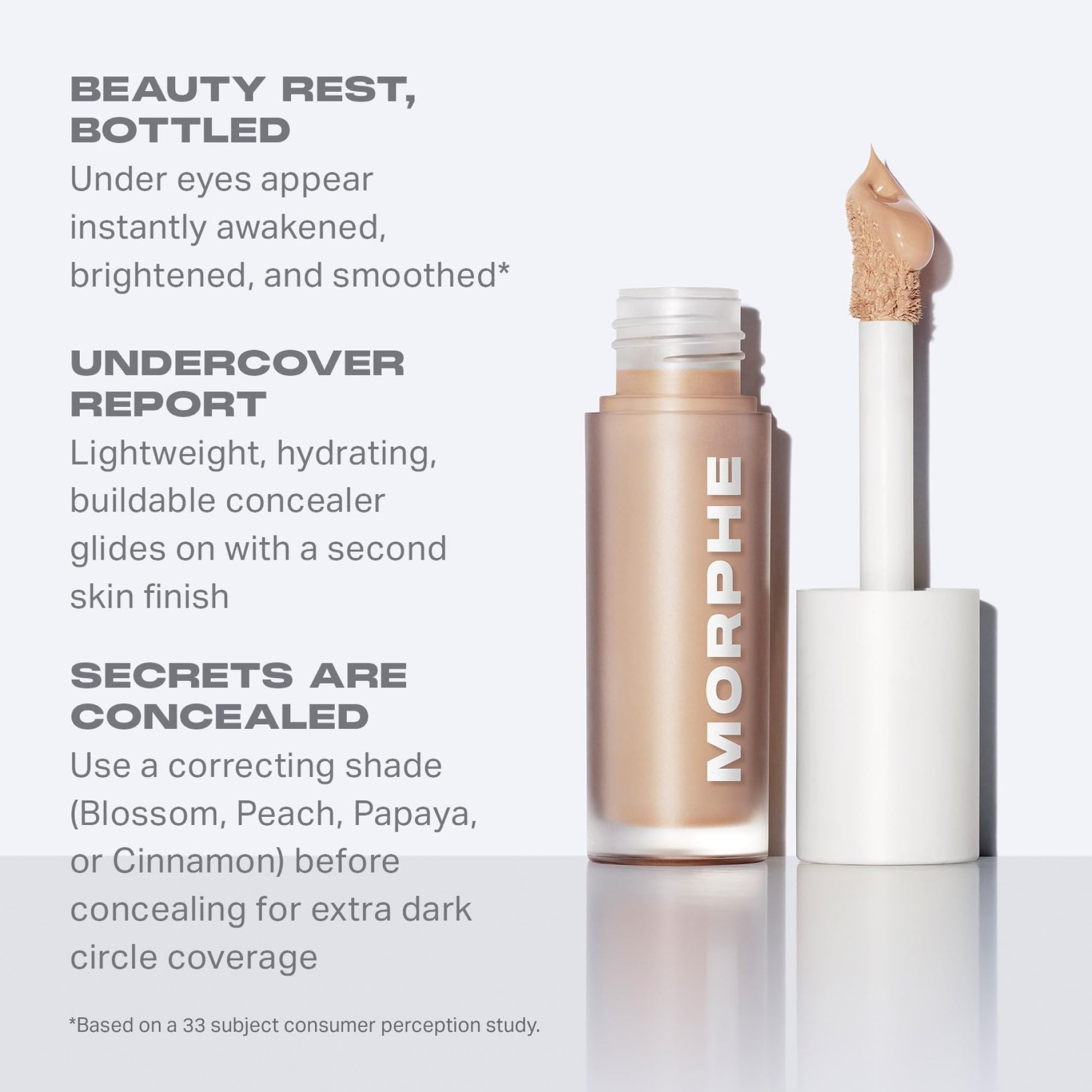 MORPHE applying concealer with brush for even coverage and crease resistance