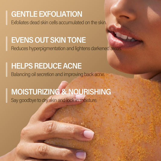 MOSRROU creamy scrub texture close-up illustrating gentle exfoliation benefits