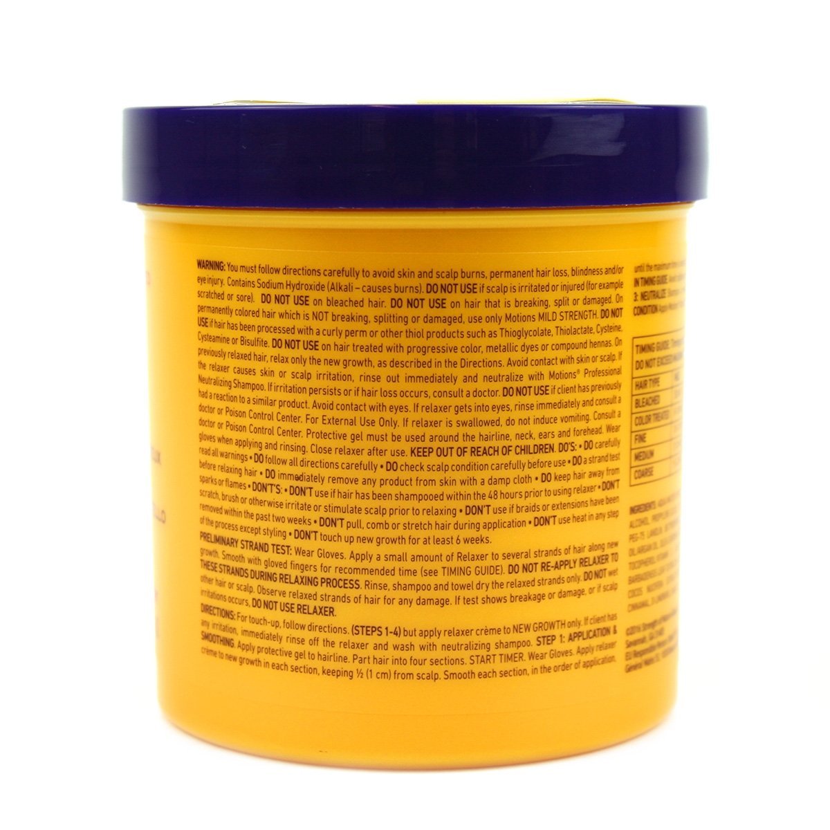 Motions cream on hair strand showing smoothing action and manageability benefit