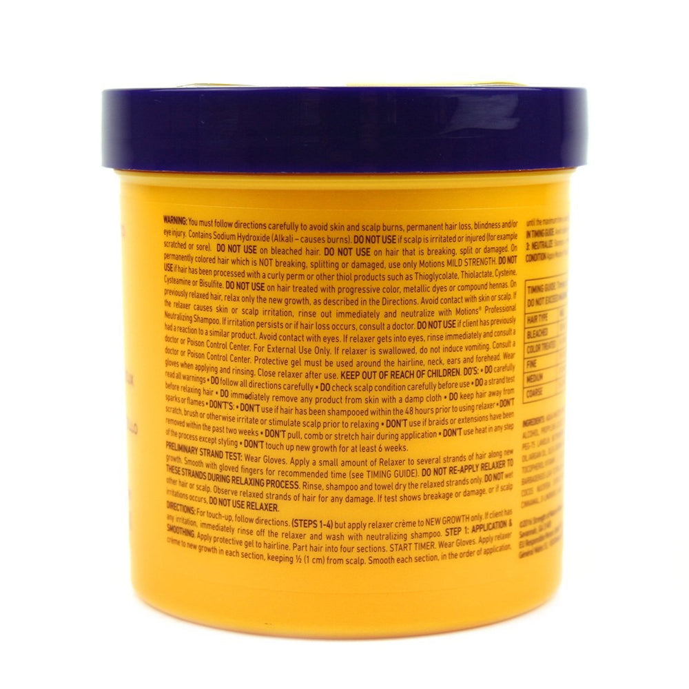 Motions cream on hair strand showing smoothing action and manageability benefit