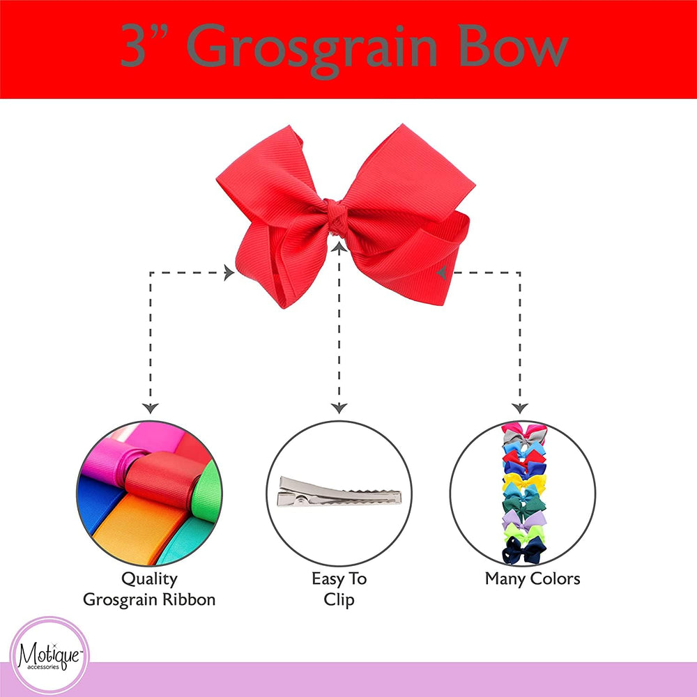 Motique Accessories bow clipped in child's hair demonstrating easy styling