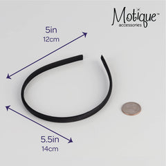 Motique Accessories four matching black headbands laid flat indicating set variety and everyday use