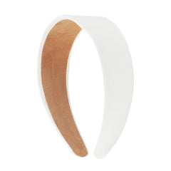 Motique Accessories white headband front view showing sleek look and polished finish