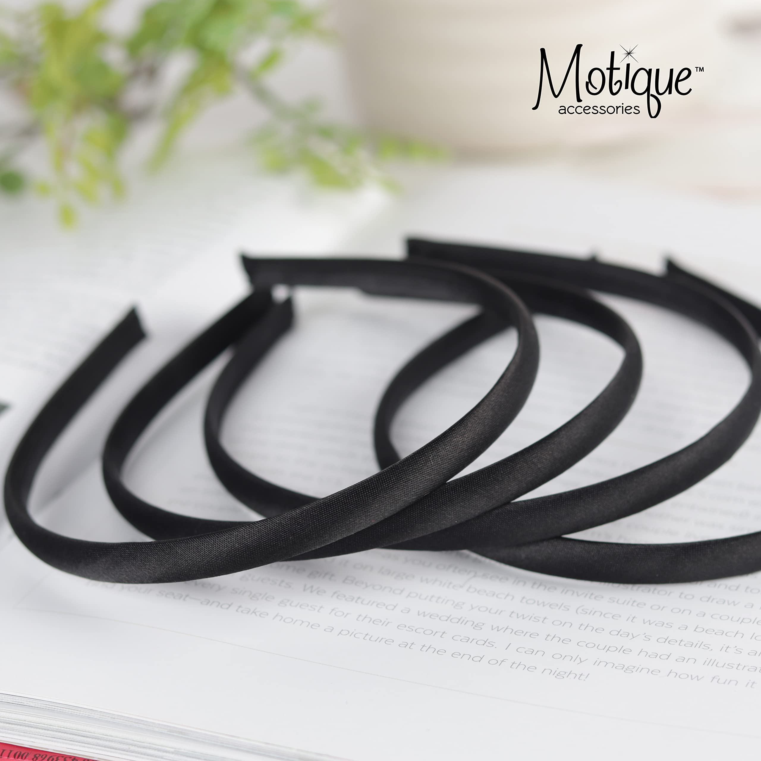 Motique Accessories model wearing black headband demonstrating comfortable fit and polished look
