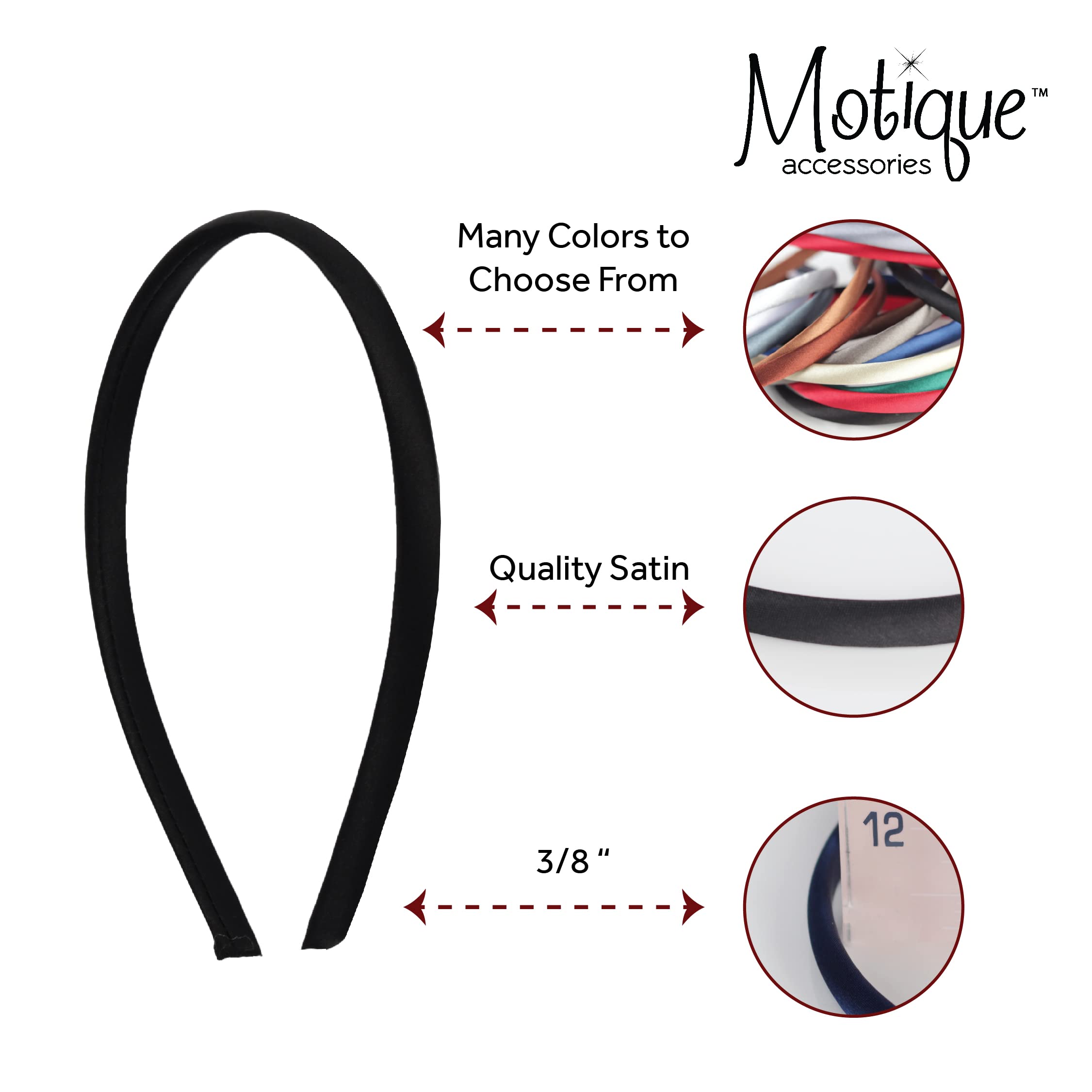Motique Accessories hand holding band showing scale and thin 3/8 inch profile for discreet wear
