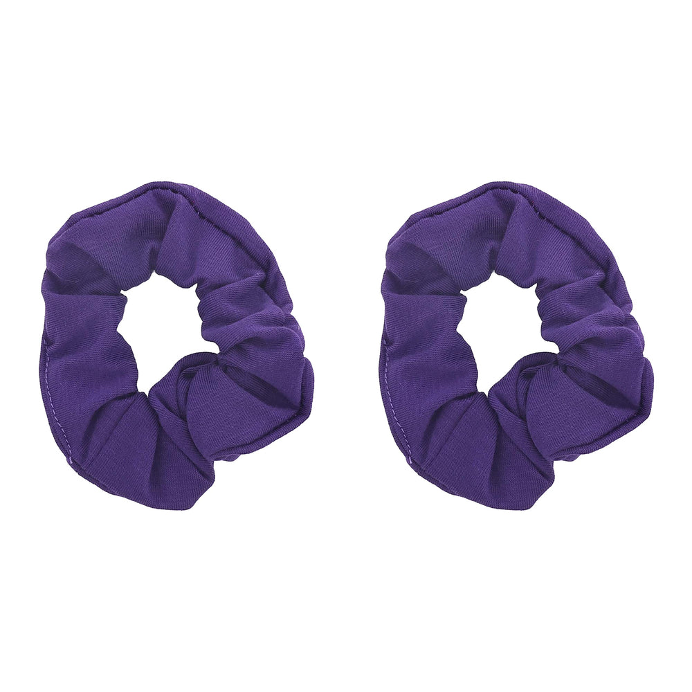 Motique Accessories solid purple scrunchies front view showing shape and color benefit gentle hold