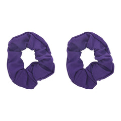Motique Accessories solid purple scrunchies front view showing shape and color benefit gentle hold