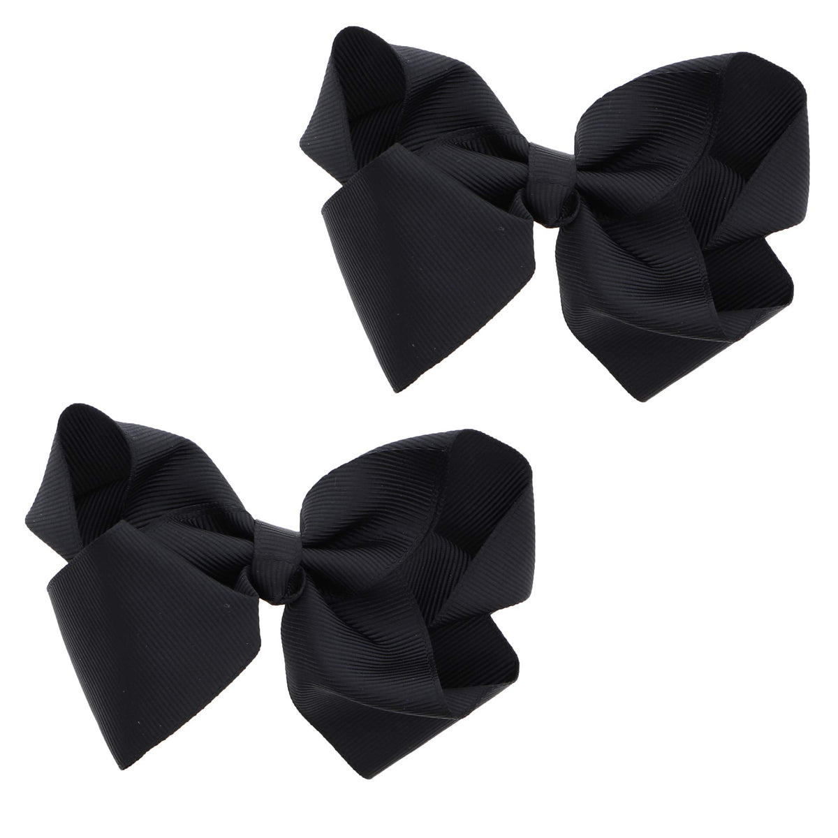 Motique Accessories front view of black grosgrain bow showing neat shape and polished look