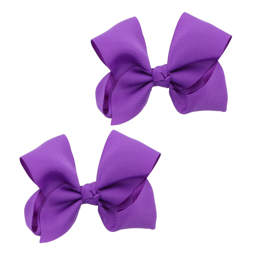 motique front view purple grosgrain bow clip adds polished color