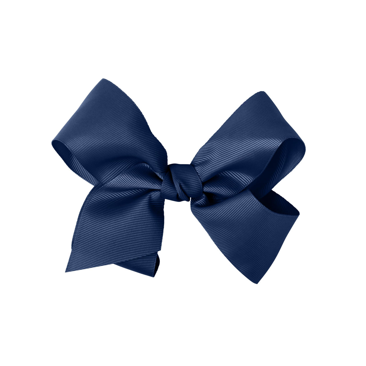 Motique navy grosgrain bow front view adds polished finish