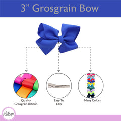 Motique Accessories bow clipped in little girl's hair demonstrating secure fit