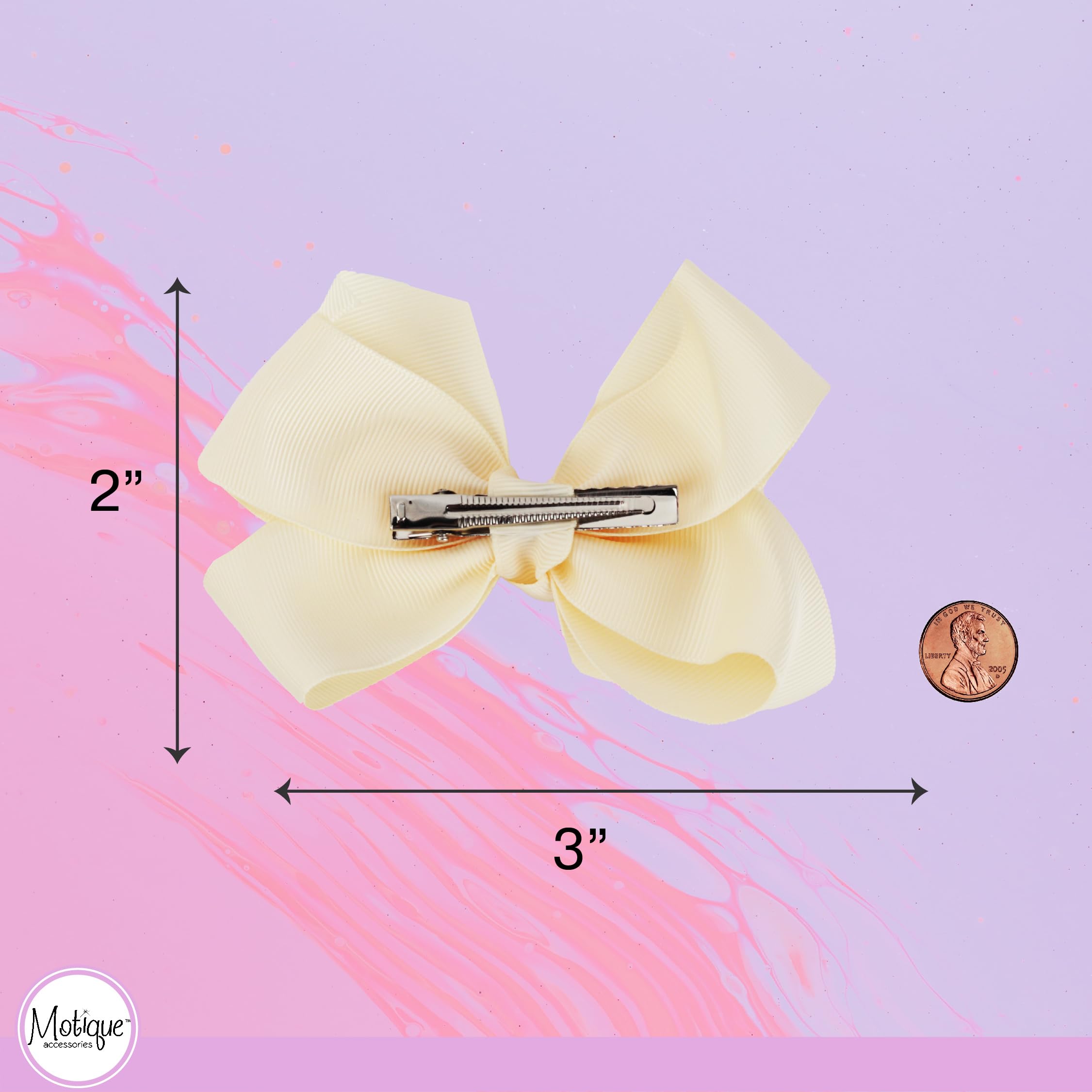 Motique Accessories bow worn in little girl's hair illustrating effortless style
