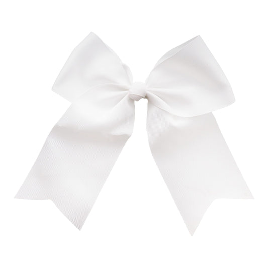 Motique Accessories jumbo white bow front view showing elegant statement