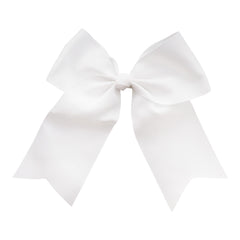 Motique Accessories jumbo white bow front view showing elegant statement