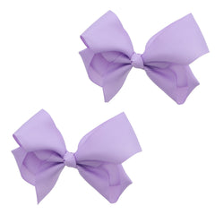 Motique Accessories lavender bow front view showing neat grosgrain ribbon and cheerful color