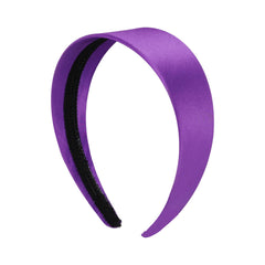 motique Accessories purple headband front view shows sleek satin and secure fit