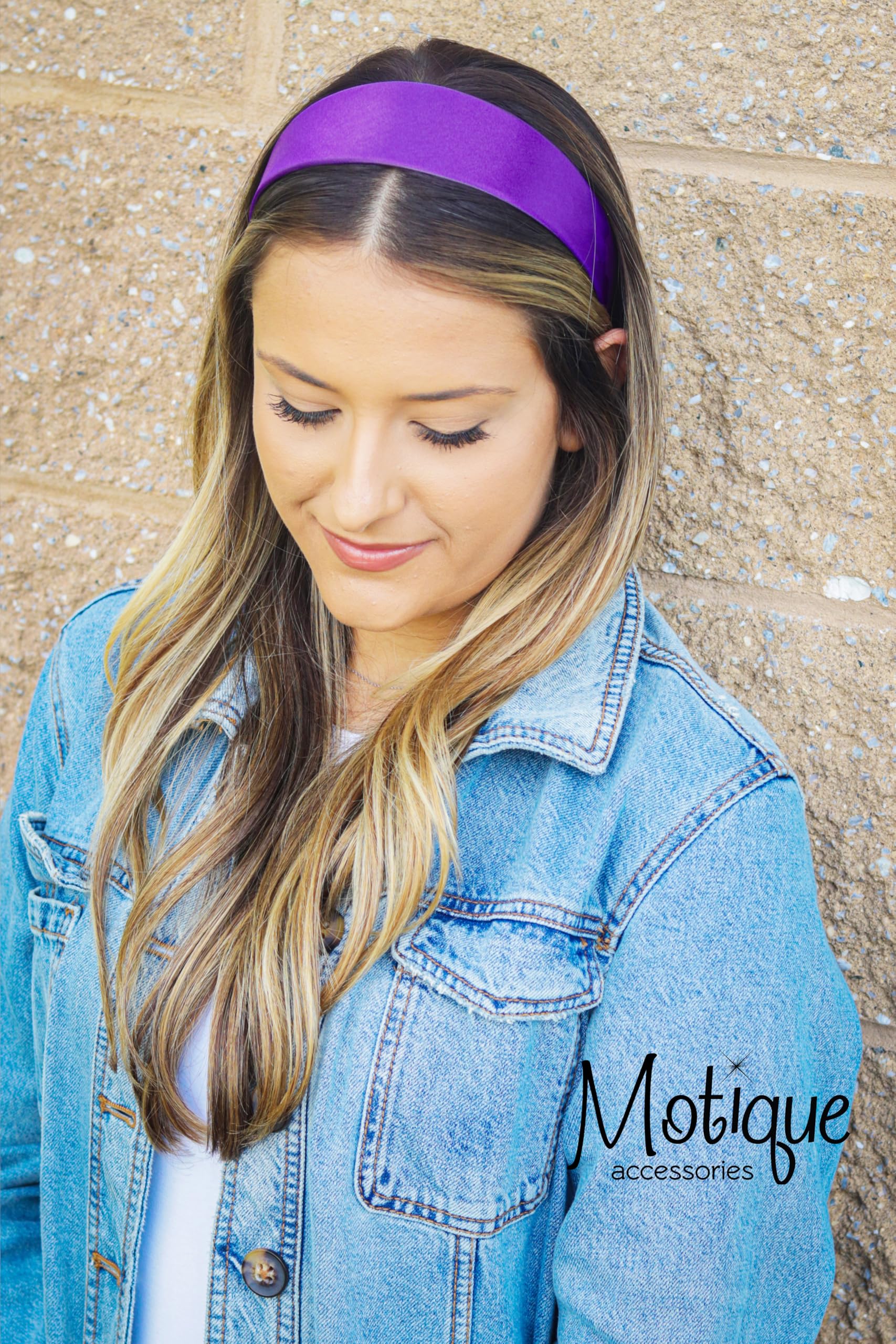 motique Accessories headband in use pulling hair back for polished look