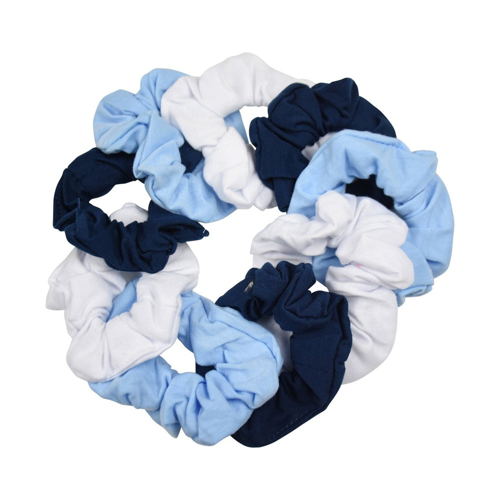 Motique Accessories front view of 9-pack in white navy light blue showing colors and packaging, organized