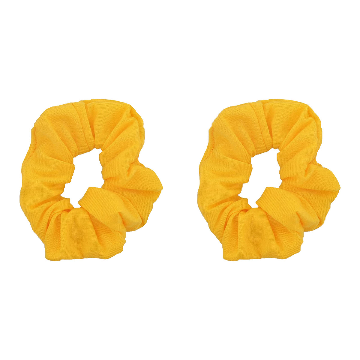 Motique Accessories yellow scrunchies front view showing color and shape, great for styling
